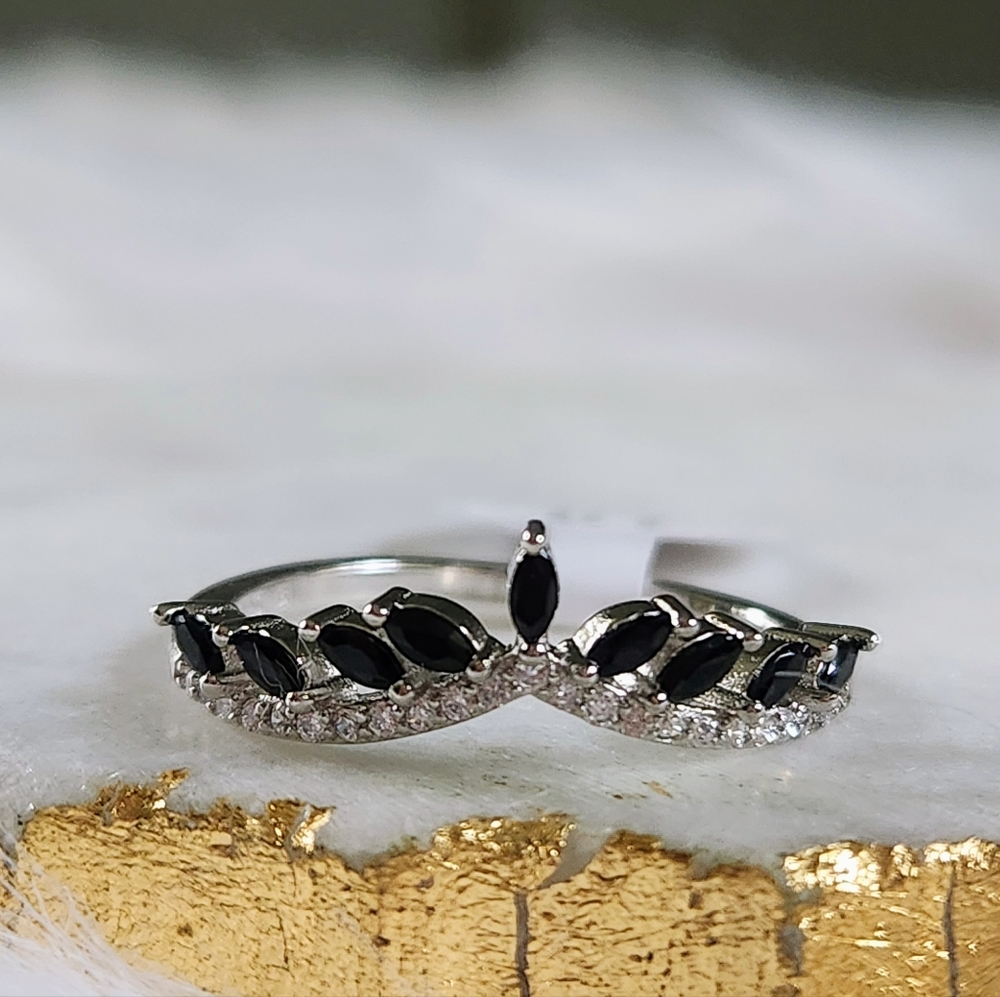 NWT Bella Fizz Bold & Beautiful Black Onyx .925 Sterling Silver Ring - Size 10